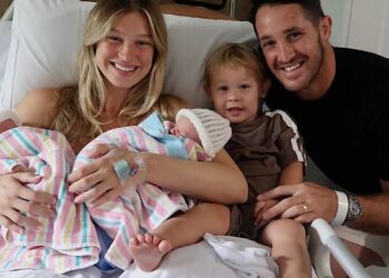 Sydney Roosters star Nat Butcher and model wife Harmony celebrate safe arrival of twins: ‘Double the love’